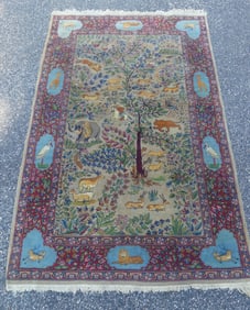 FINE ORIENTAL PICTORIAL RUG W/ANIMALS