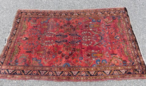 OLD SAROUK SCATTER RUG 4 X 7 FT.