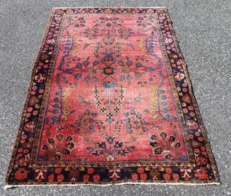 ANTIQUE SAROUK SCATTER RUG 6 X 4 FT.