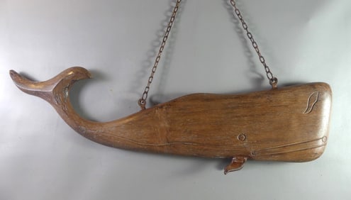 METAL WHALE HANGING SIGN