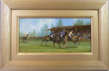 A. LERREN PAINTING - POLO PLAYERS