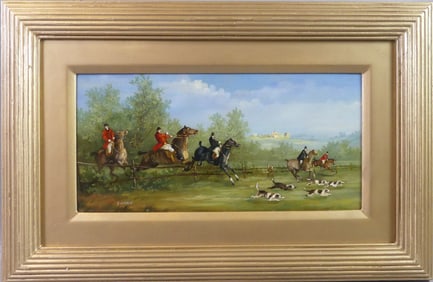 A. LERREN PAINTING - ENGLISH HUNT SCENE