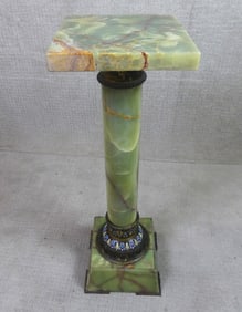 FRENCH CHAMPLEVE & ONYX PEDESTAL