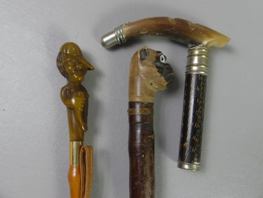 FIGURAL ITEMS: CANE, SHOE HORN, LETTER OPENER