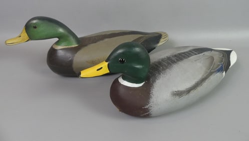 2 CARVED WOOD DUCK DECOYS