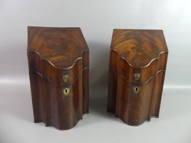 PAIR HEPPLEWHITE KNIFE BOXES