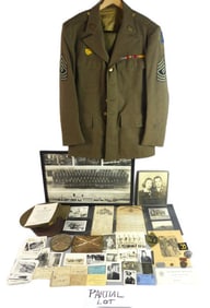WWII UNIFORM, PHOTOS & ACCESS. - W. HALLIDAY