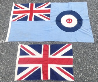 WWII NEW ZEALAND AIR FORCE & UNION JACK FLAGS