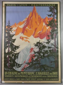 FRENCH TRAVEL POSTER - R. BRODERS / MONT-BLANC 1924