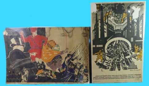 2 RUSSIAN PROPAGANDA POSTERS