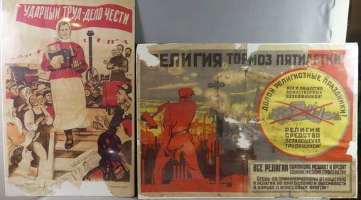 2 RUSSIAN PROPAGANDA POSTERS