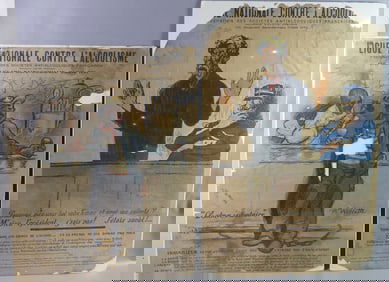 2 FRENCH POSTERS ADVOCATING TEETOTALISM