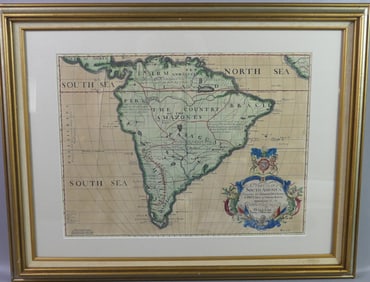 1704 MAP SO. AMERICA BY COLE