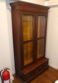 VICTORIAN 2 DOOR WALNUT CABINET