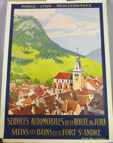 RARE FRENCH TRAVEL POSTER BY R. BRODERS - JURA & FORT ST. ANDRE