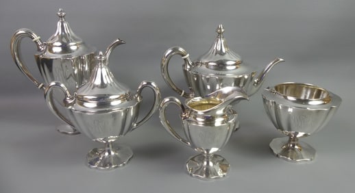 WALLACE 5 PC STERLING TEA SET