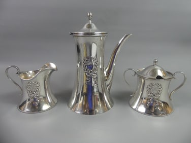 SHIEBLER 3 PC STERLING TEA SET