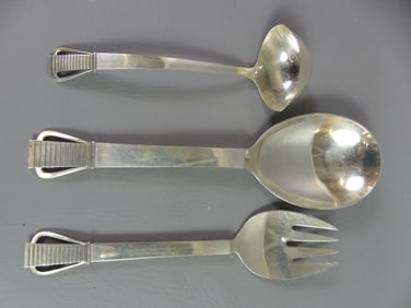 3 JENSEN STERLING SERVING ITEMS - PARALLEL