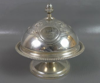 BOSTON COIN SILVER BUTTER DISH