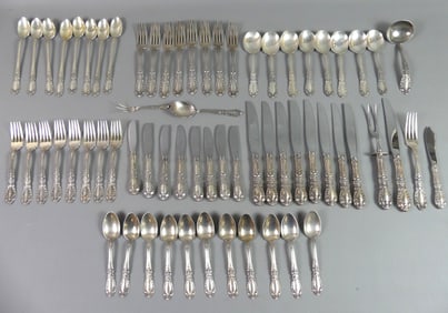 ALVIN PRINCE EUGENE STERLING FLATWARE SET
