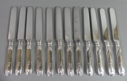 12 TIFFANY STERLING FRUIT KNIVES