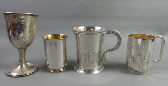 4 ASSORTED SILVER CUPS