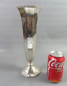 TALL STERLING SILVER VASE