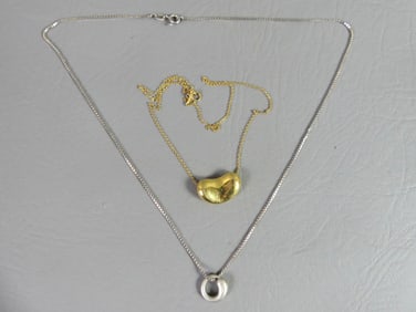 2 TIFFANY NECKLACES - 18K & SILVER