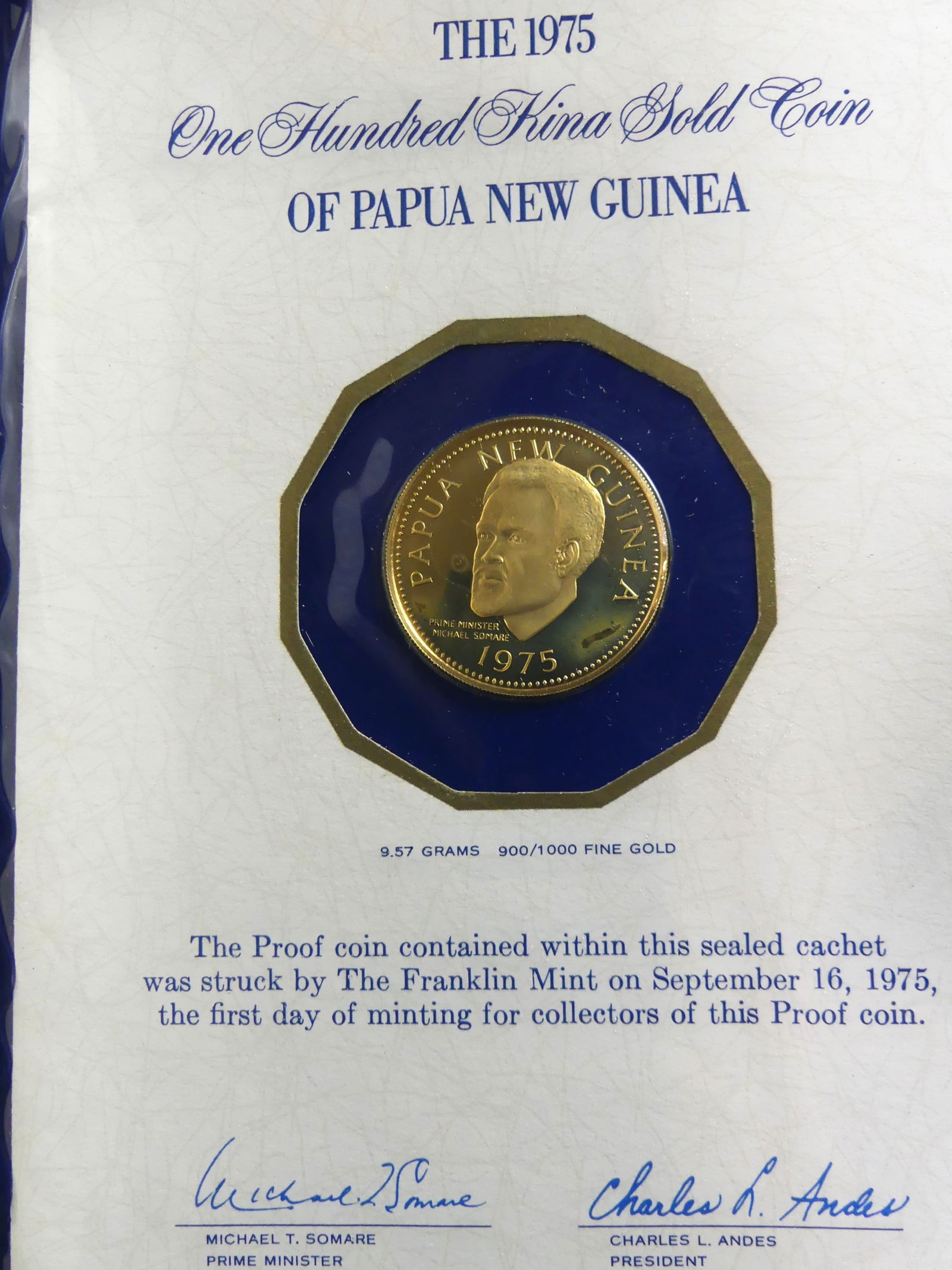 PAPUA NEW GUINEAU $100 GOLD COIN (1 of 1)