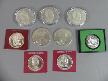 9 FRANKLIN MINT SILVER COINS