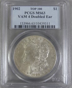 1902 MORGAN SILVER DOLLAR - DOUBLED EAR