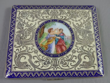 ENAMELED SILVER CARD CASE - 2 WOMEN