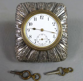 STERLING ENGLISH TRAVEL CLOCK