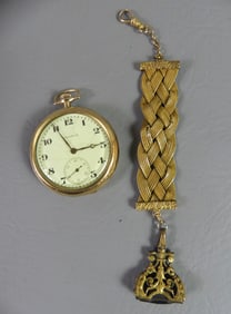 14K POCKET WATCH & FOB