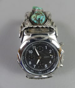 NAVAJO SILVER WATCH BRACELET
