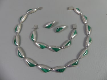 MEXICAN SILVER JEWELRY SUITE - J. GOMES