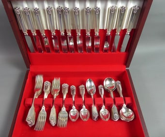 FRANK SMITH FIDDLE SHELL STERLING FLATWARE