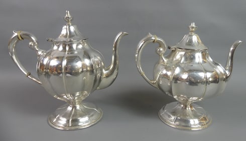 2 MEXICAN STERLING TEAPOTS