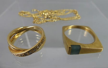 3 PIECES 18K GOLD JEWELRY