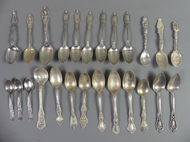25 FANCY STERLING SPOONS