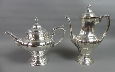 2 STERLING LASALLE TEA POTS BY DOM & HAFF