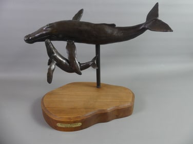 BRONZE SCULPTURE OF WHALES - HOOLAN