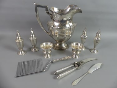 GORHAM STERLING WATER PITCHER & TABLE ITEMS