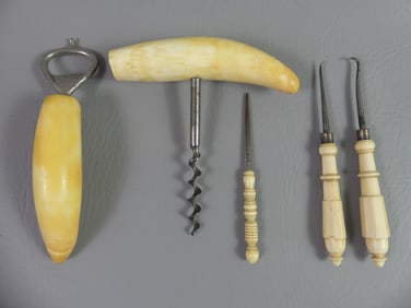 5 SAILOR MADE WHALEBONE TOOLS