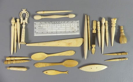 25 PIECES ASSORTED WHALEBONE ITEMS