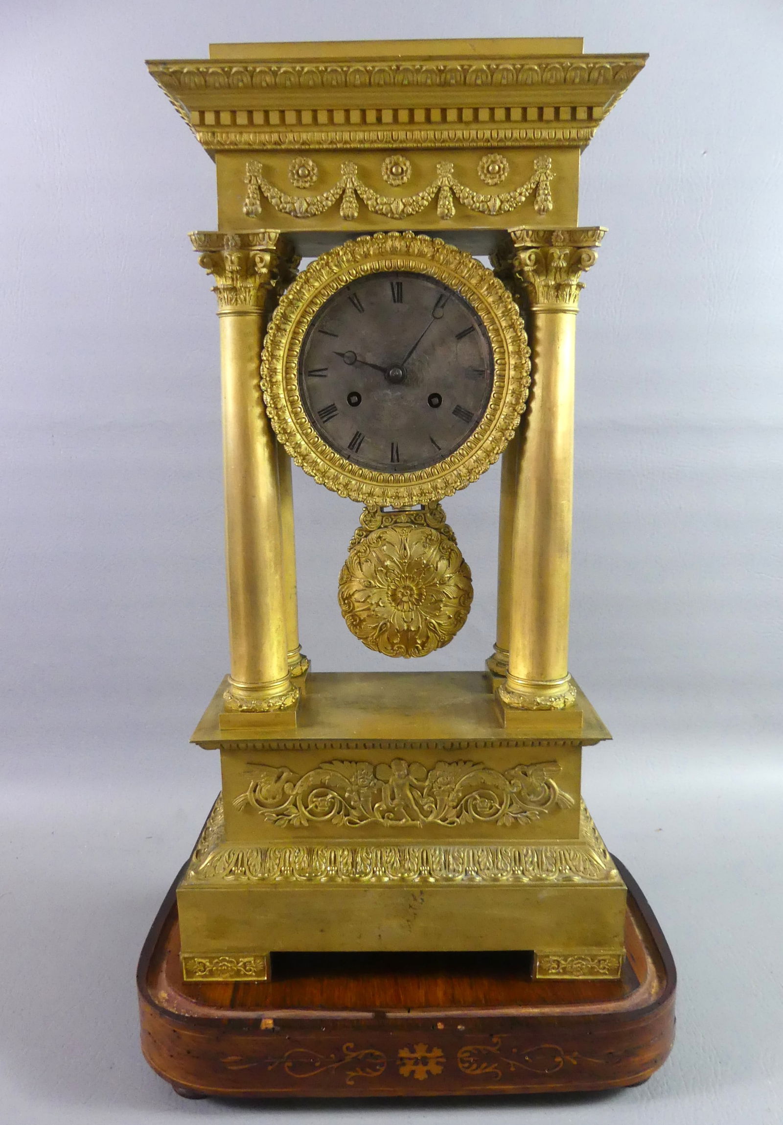 FRENCH BRONZE PORTICO CLOCK (1 of 7)