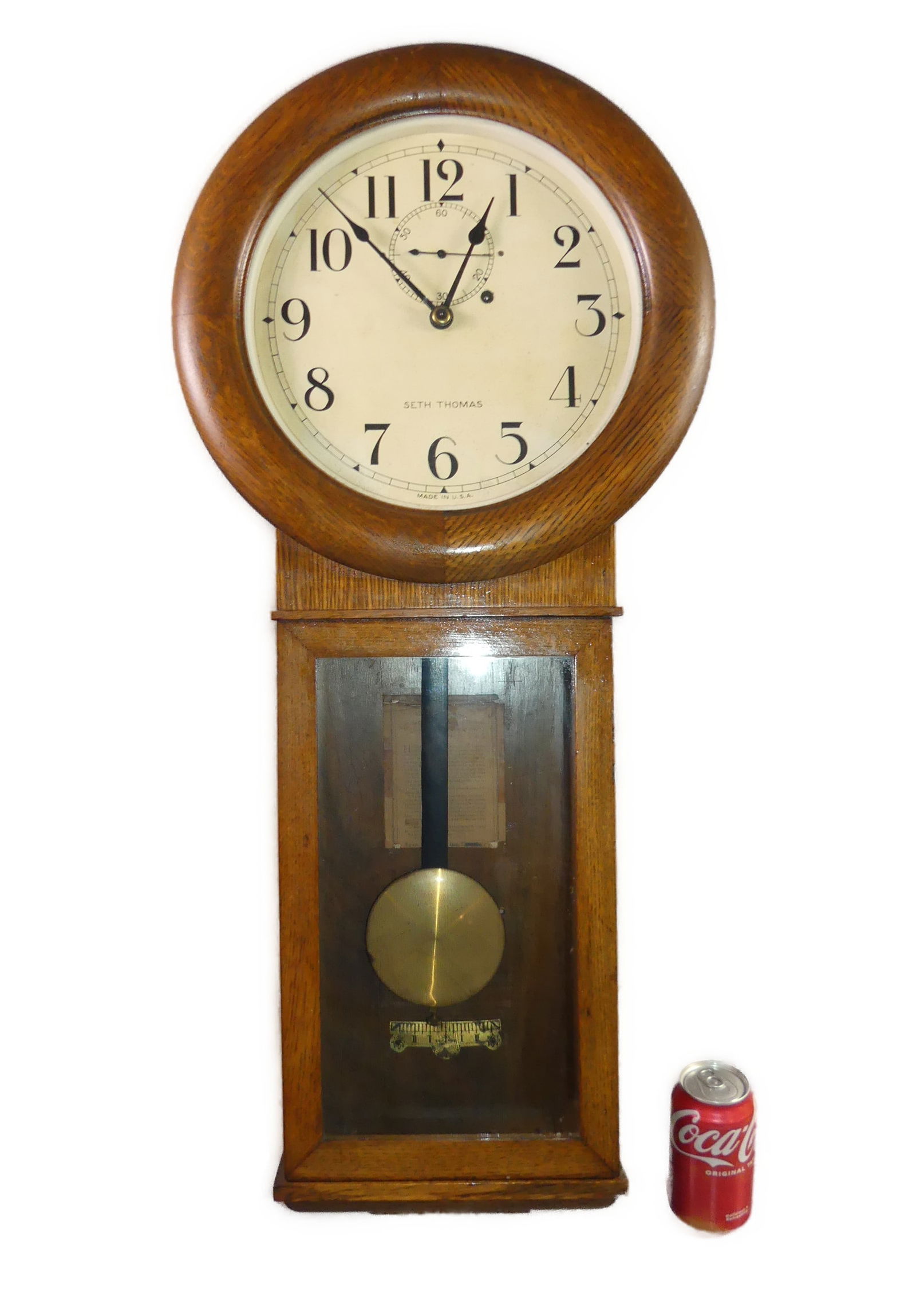 SETH THOMAS #2 OAK REGULATOR CLOCK (1 of 3)