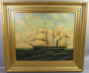 ROBERT SANDERS - OIL PAINTING AMERICAN SHIP