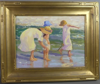 CATHRYN HATFIELD PAINTING - BEACH SCENE