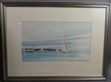 YVES PARENT - EDGARTOWN HARBOR PAINTING